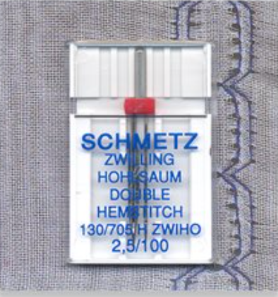 Hemstitch/Wing Twin Needle - Size 2.5/100 - Schmetz