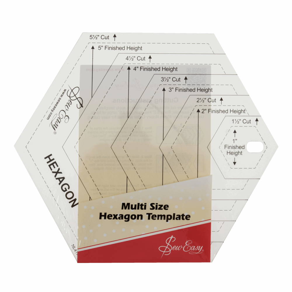 Hexagon Template - Multi Size - NL4170 - Sew Easy
