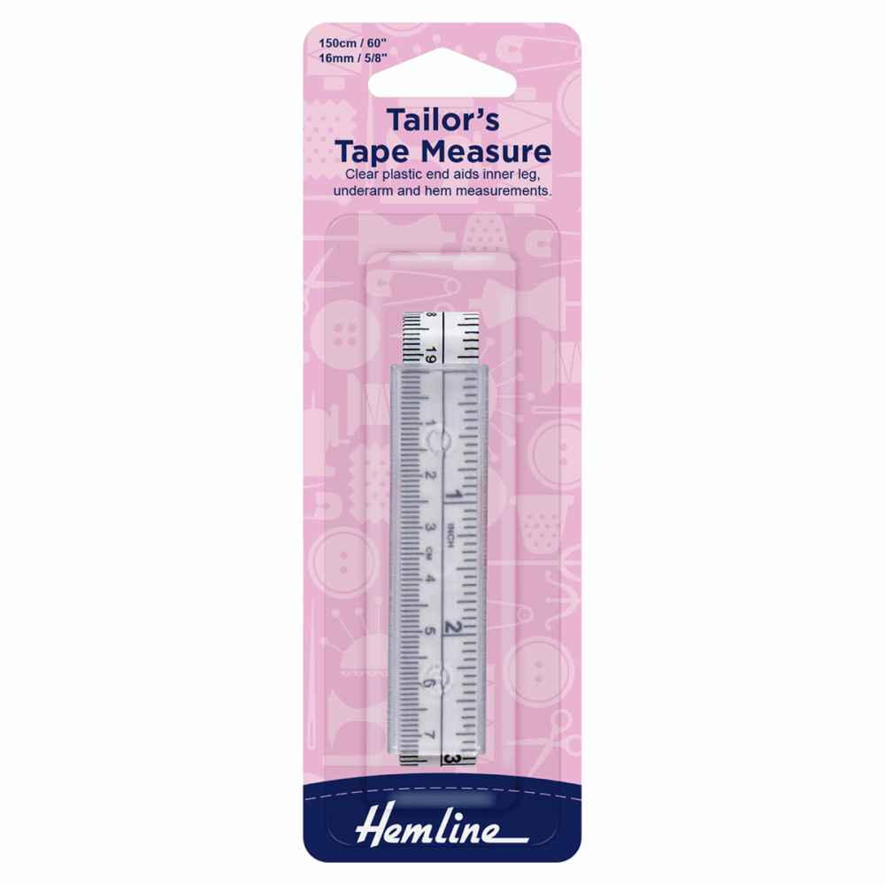 Tailors Tape Measure - Clear plastic End (Hemline)