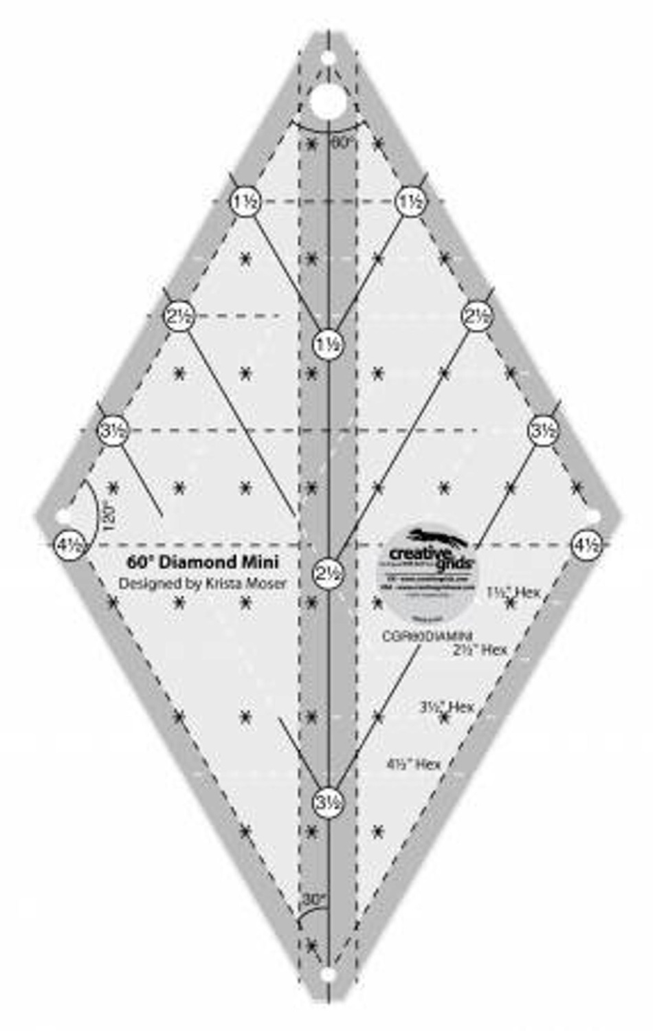 60° Mini Diamond Ruler - 8 ½