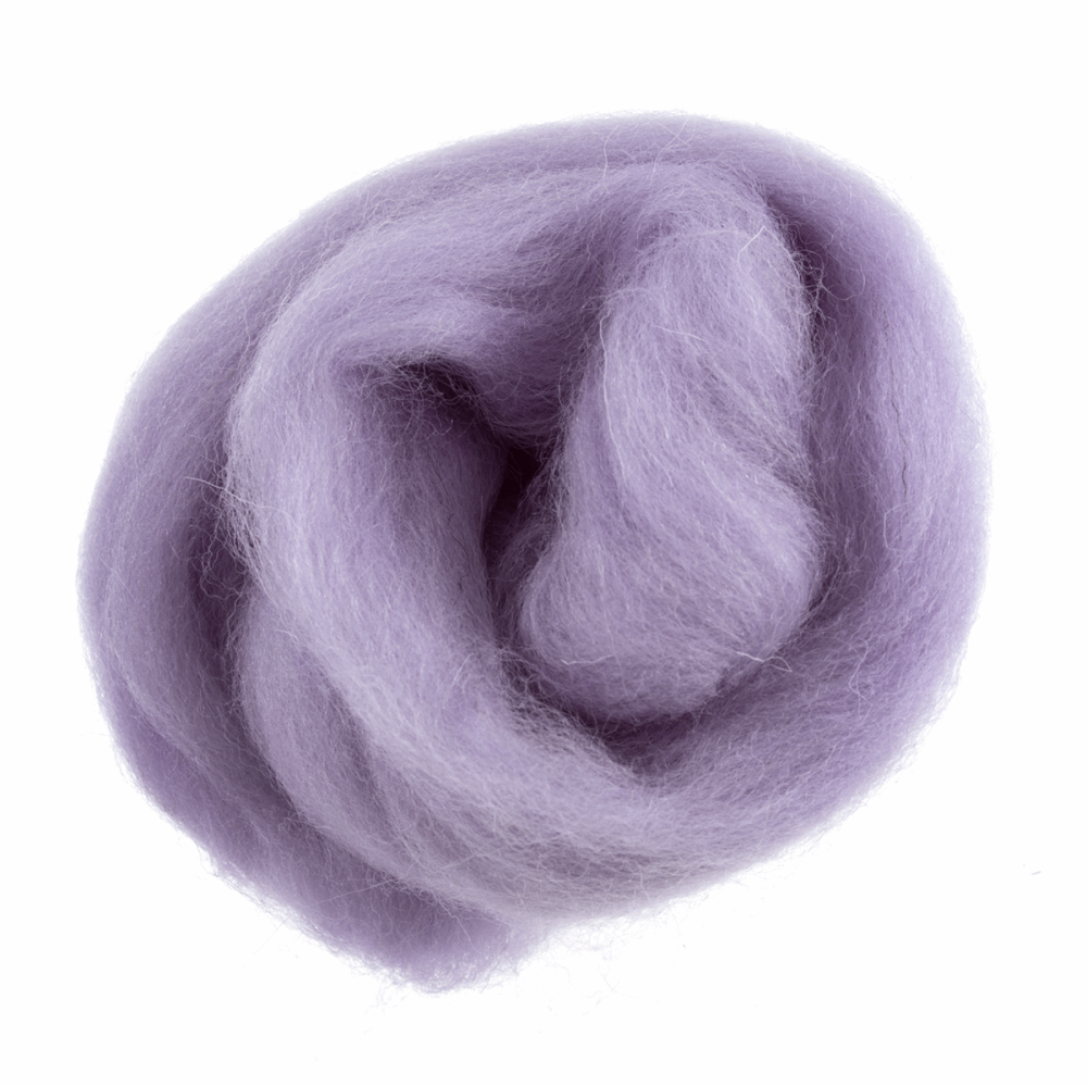Natural Wool Roving - Lilac - 10g
