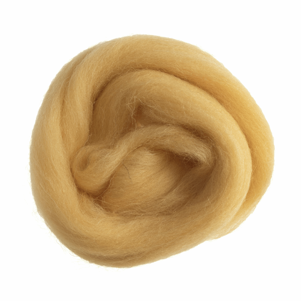 Natural Wool Roving - Yellow - 10g
