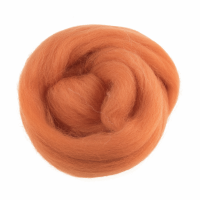 Natural Wool Roving - Orange - 10g