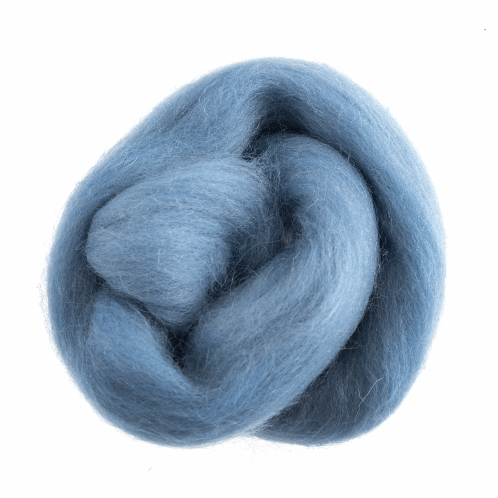 Natural Wool Roving - Light Blue - 10g