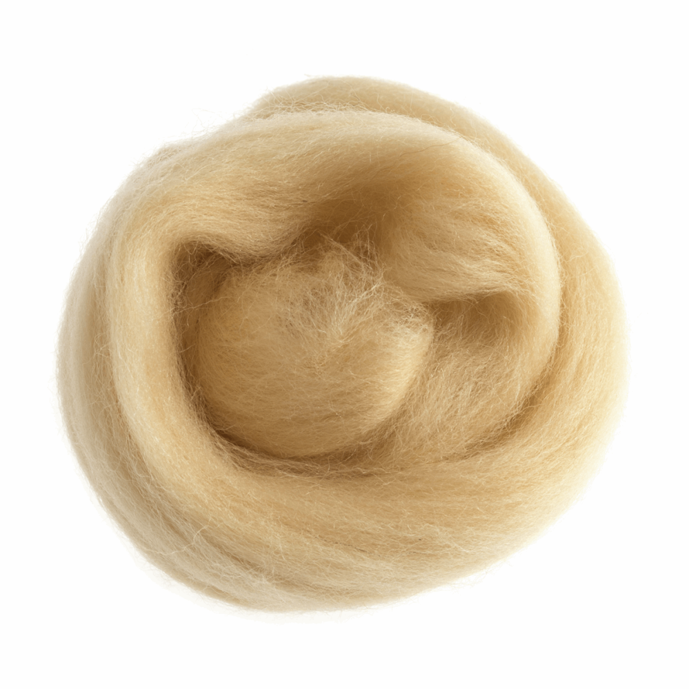 Natural Wool Roving - Cream - 10g