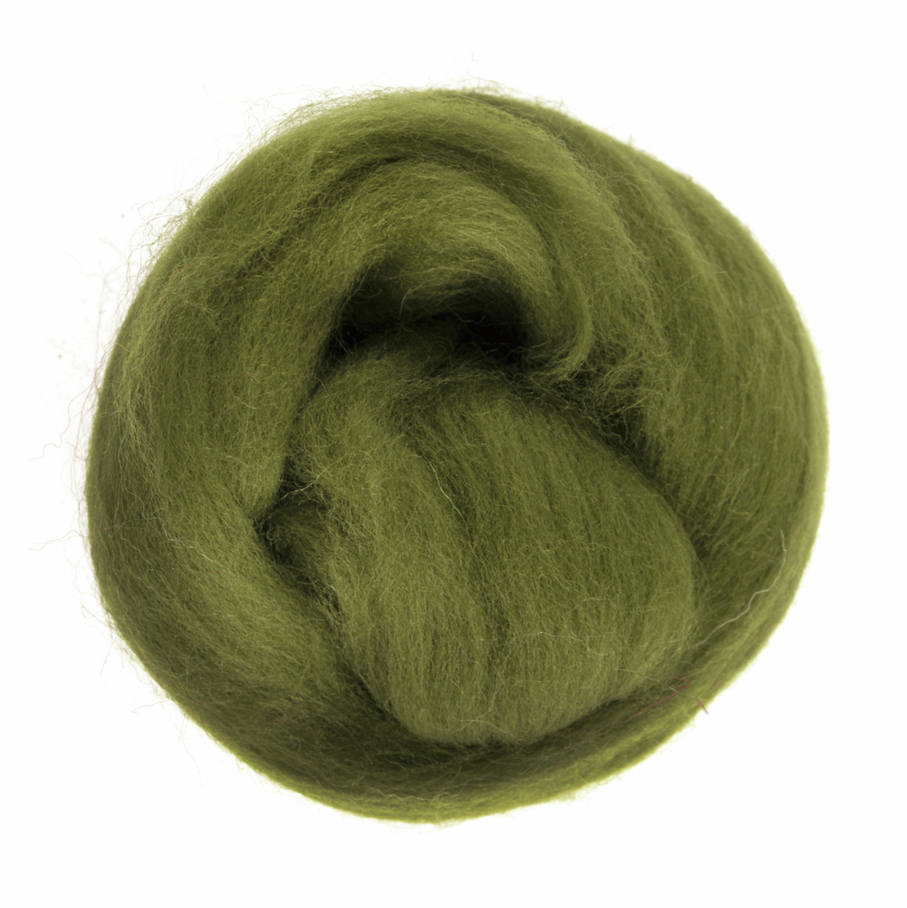 Natural Wool Roving - Lime - 10g