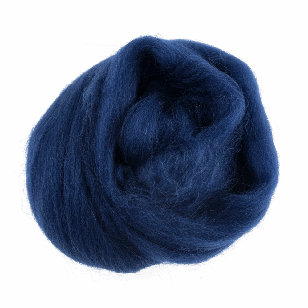 Natural Wool Roving - Sapphire - 10g