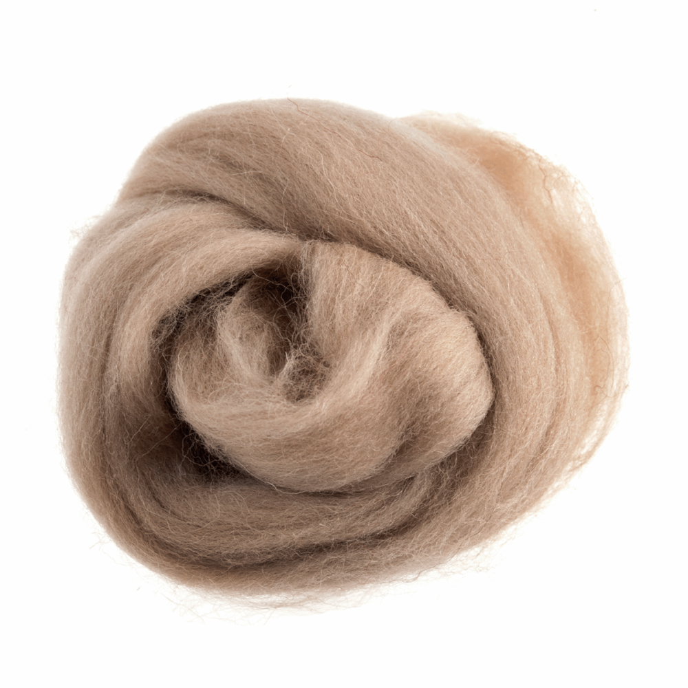 Natural Wool Roving - Cream Beige - 10g