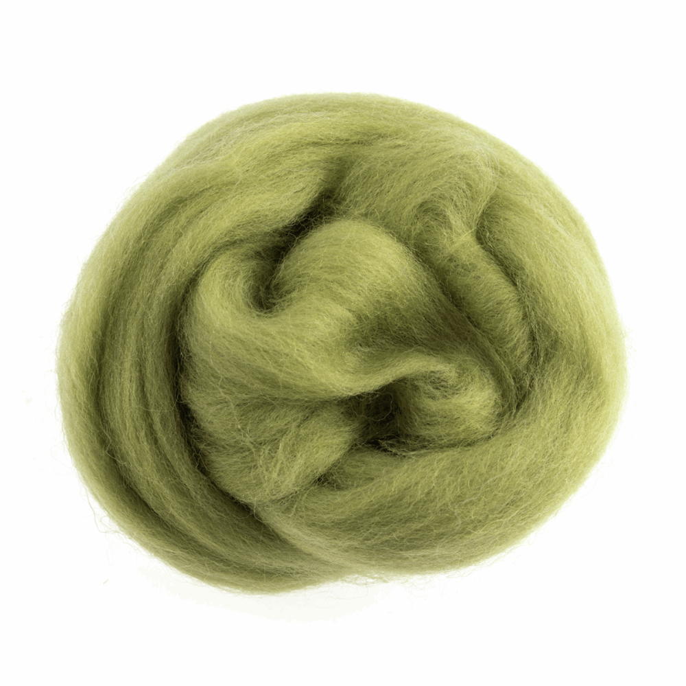 Natural Wool Roving - Pistachio - 10g