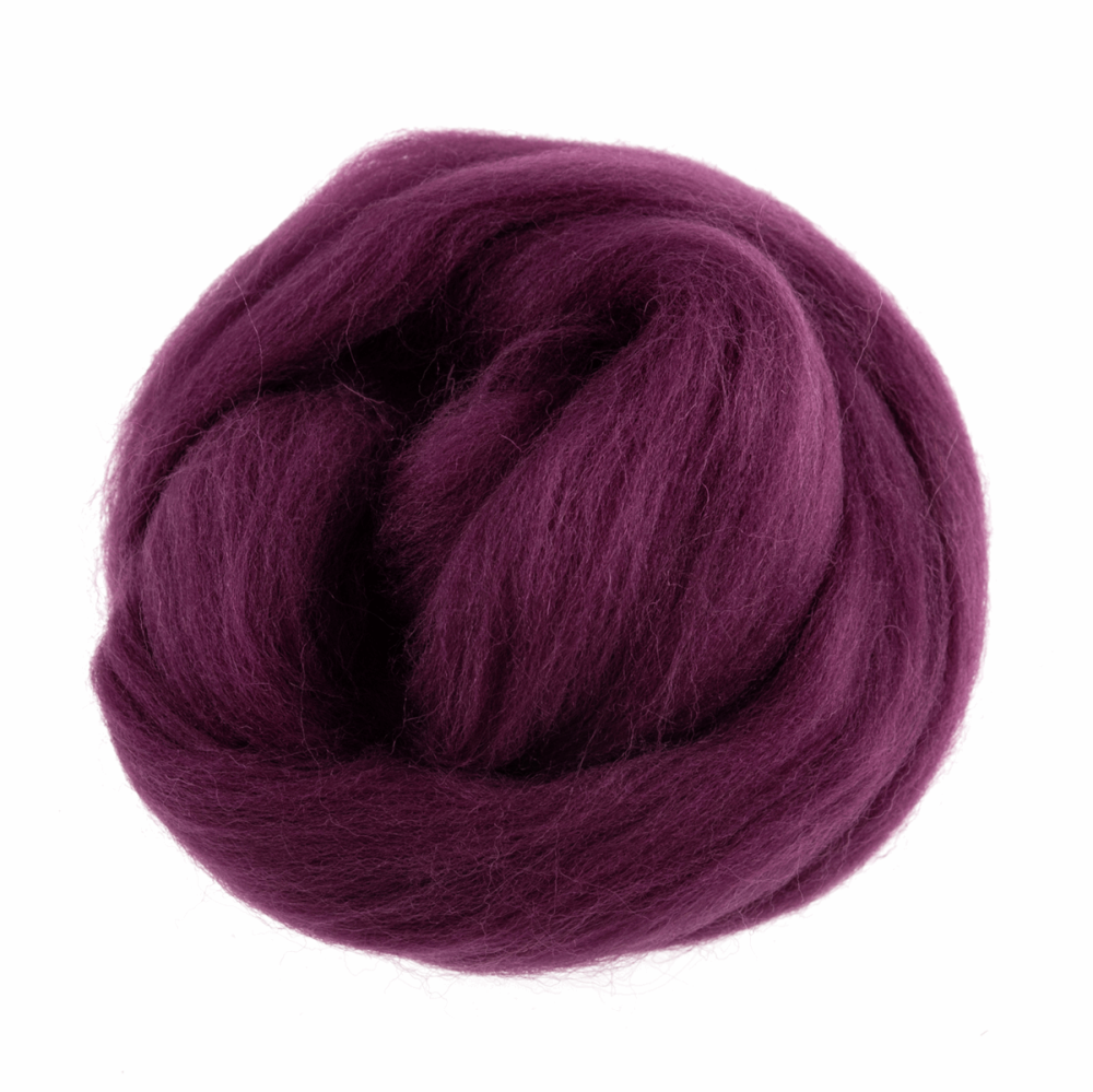 Natural Wool Roving - Mauve - 10g