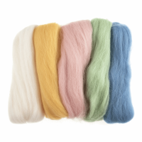 Natural Wool Roving - Pastels - Assorted Colours - 50g