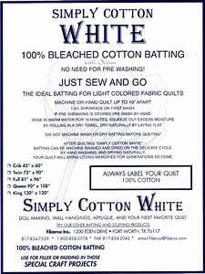Fiberco Simply Cotton White - 100% Bleached Cotton - 90" wide