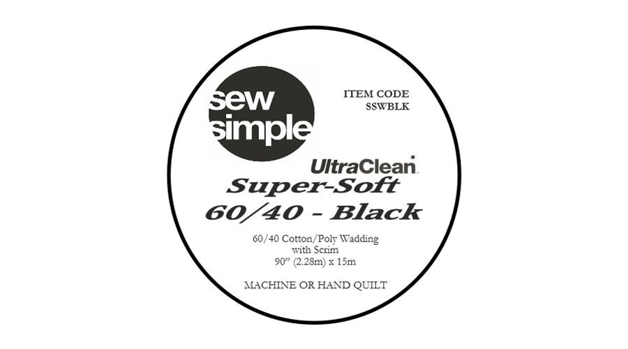 Sew Simple Super Soft Blend - Black - 60 % Cotton 40 % Polyester - 90" wide
