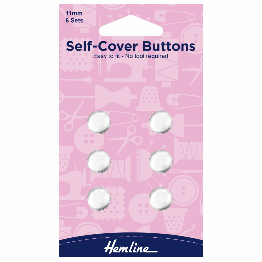 Self-Cover Buttons - Metal Top - 11mm (Hemline)