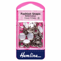Fashion Snaps - Solid Top - Pearl - 11mm (Hemline)
