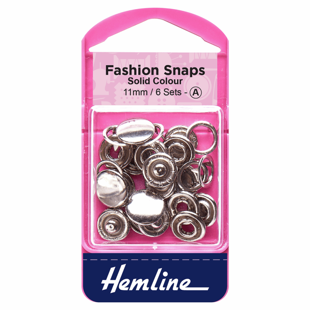 Fashion Snaps - Solid Top - Silver - 11mm (Hemline)
