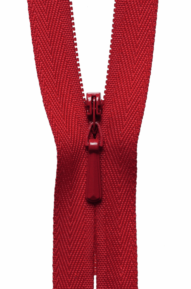 Concealed Zip - Red - 20cm / 8in