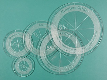 Rotary Cutting Circles - 2 ½", 3 ½", 4 ½", 5 ½" and 6 ½" - CGRCRCL - Creative Grids