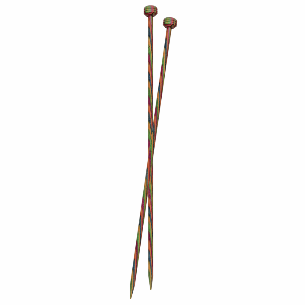 Single-Ended Knitting Pins - Birchwood - 8.00mm x 30cm - Set of 2 (KnitPro Symfonie)