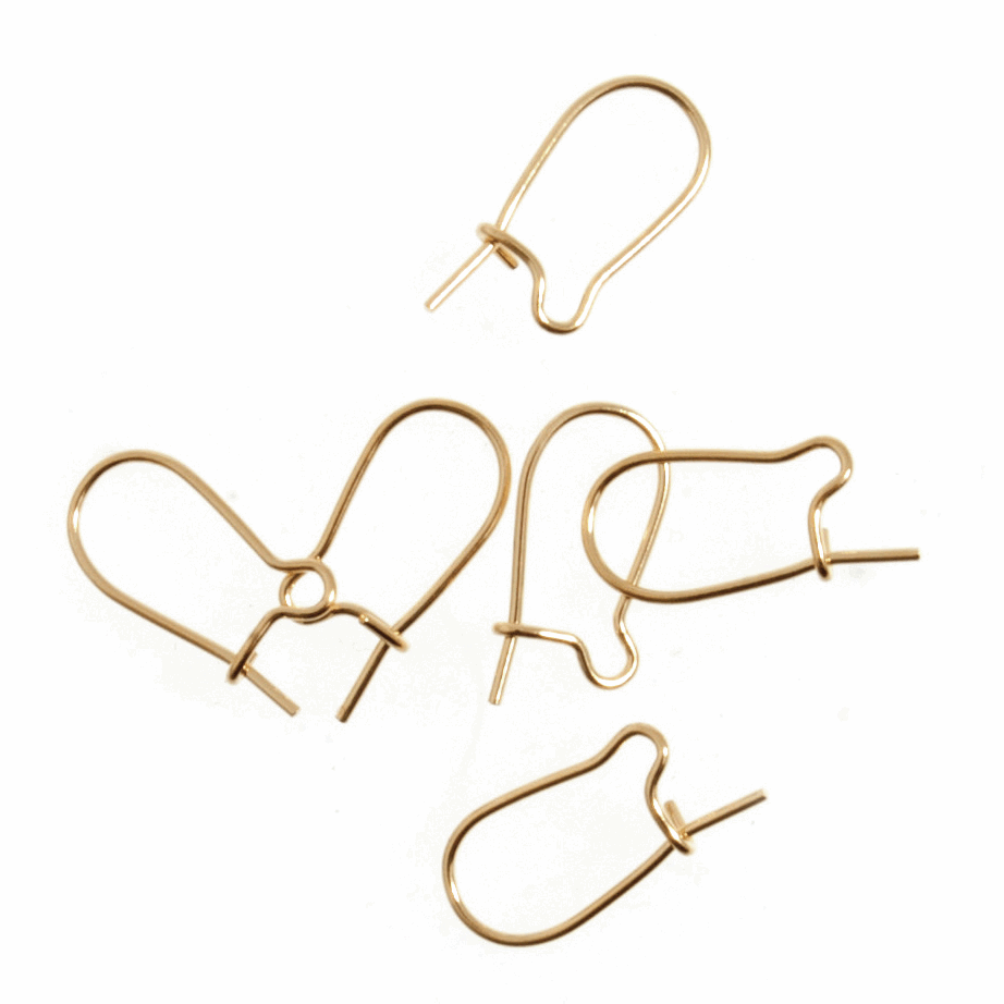 Kidney Ear Wires - Gold PLATED - Trimits (TDF18)