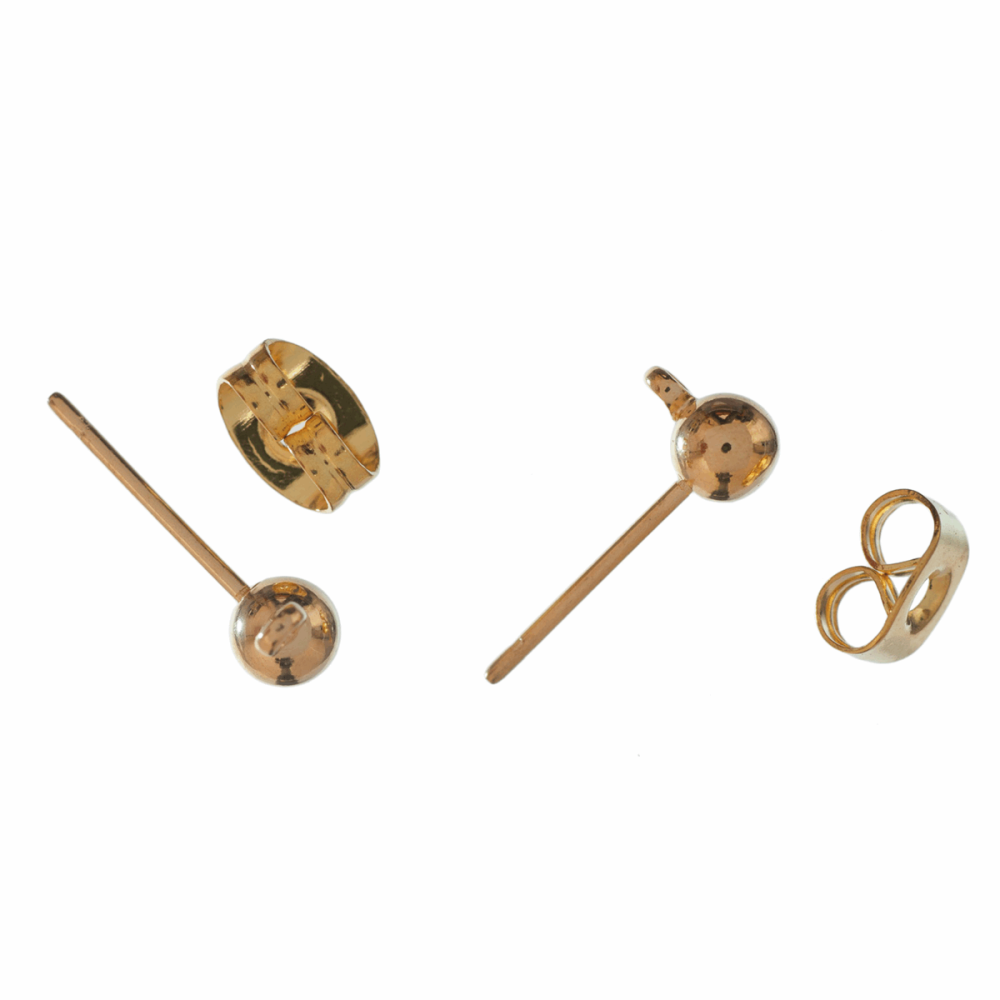 Ear Posts - Stud & Ring with Scroll - Gilt Coloured - Trimits (279/02) *AVAILABLE WHILST STOCK LASTS*