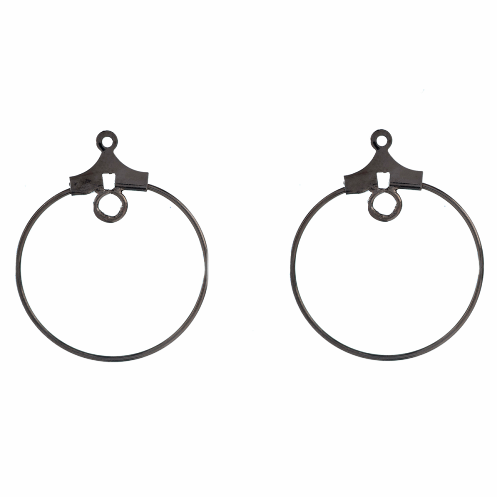 Earrings - Hoop - Black - 25mm - Trimits (284/06)