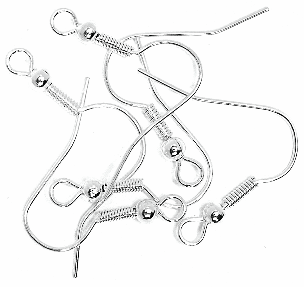 Long Ball Ear Wires - Silver (Trimits)