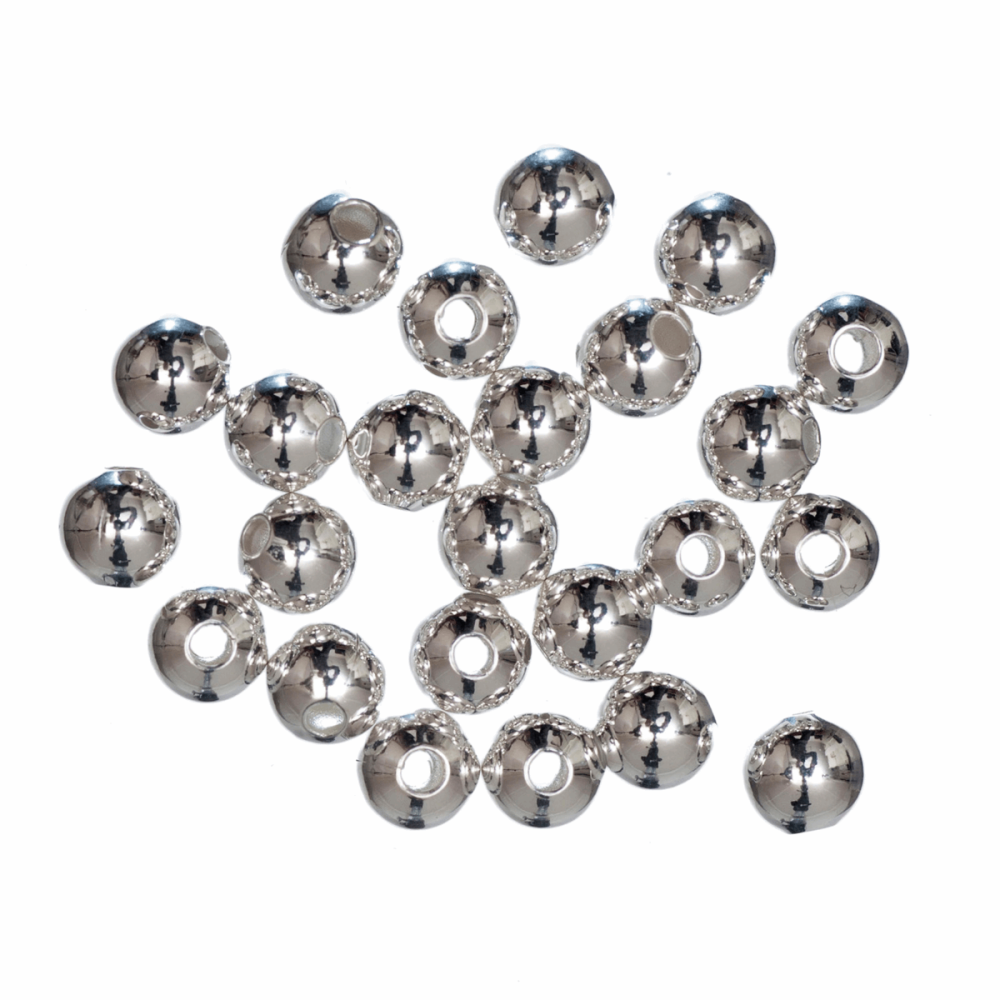 Brass Beads - Silver PLATED - 4mm (Trimits)