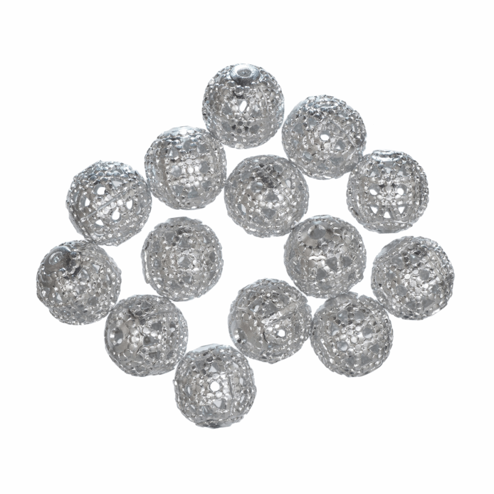 Filigree Beads - 6mm - Silver PLATED (Trimits)