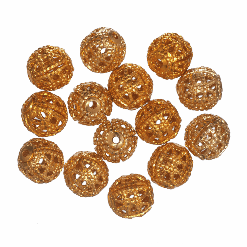 Filigree Beads - 6mm - Gold  PLATED (Trimits)