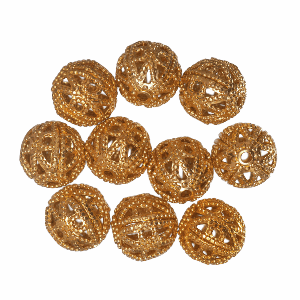 Filigree Beads - 8mm - Gold Plated (Trimits)