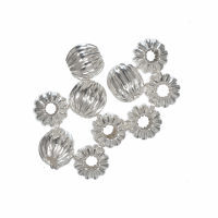 Fluted Beads - 4mm - Silver PLATED (Trimits)