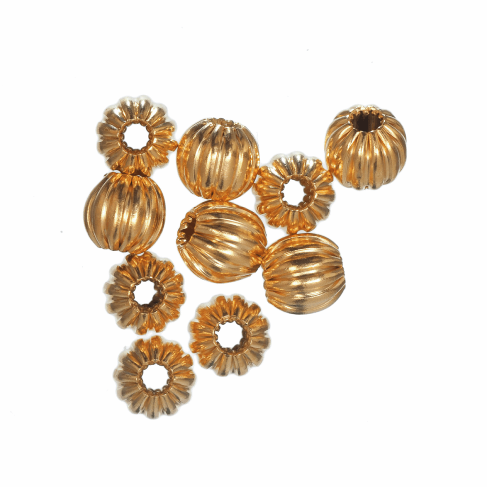 Fluted Beads - 4mm - Gold PLATED (Trimits)