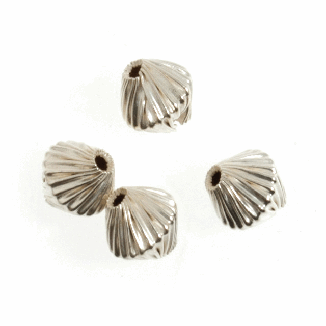 Bicone Twist Beads - Silver PLATED (Trimits)