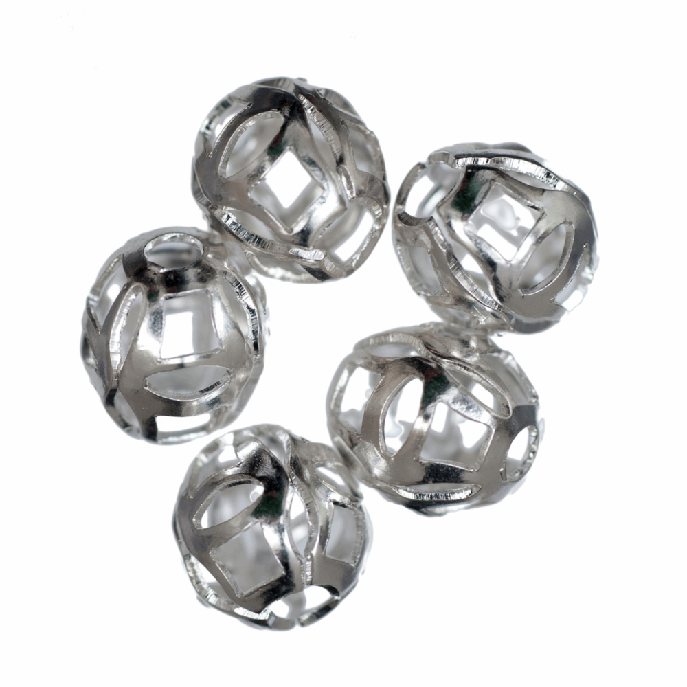 Filigree Beads - Round - Silver (Trimits)