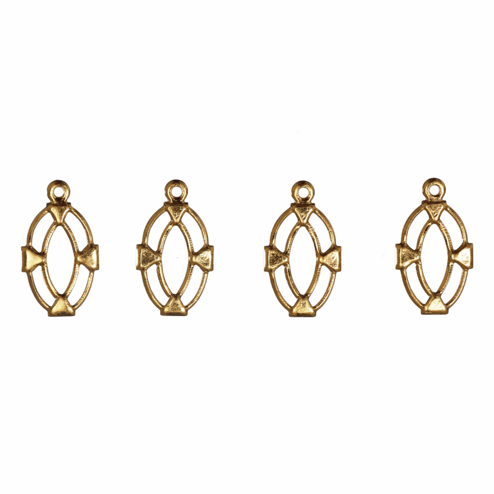 Earrings - Fancy - Oval Drop - Gilt Coloured - Trimits (288/02)