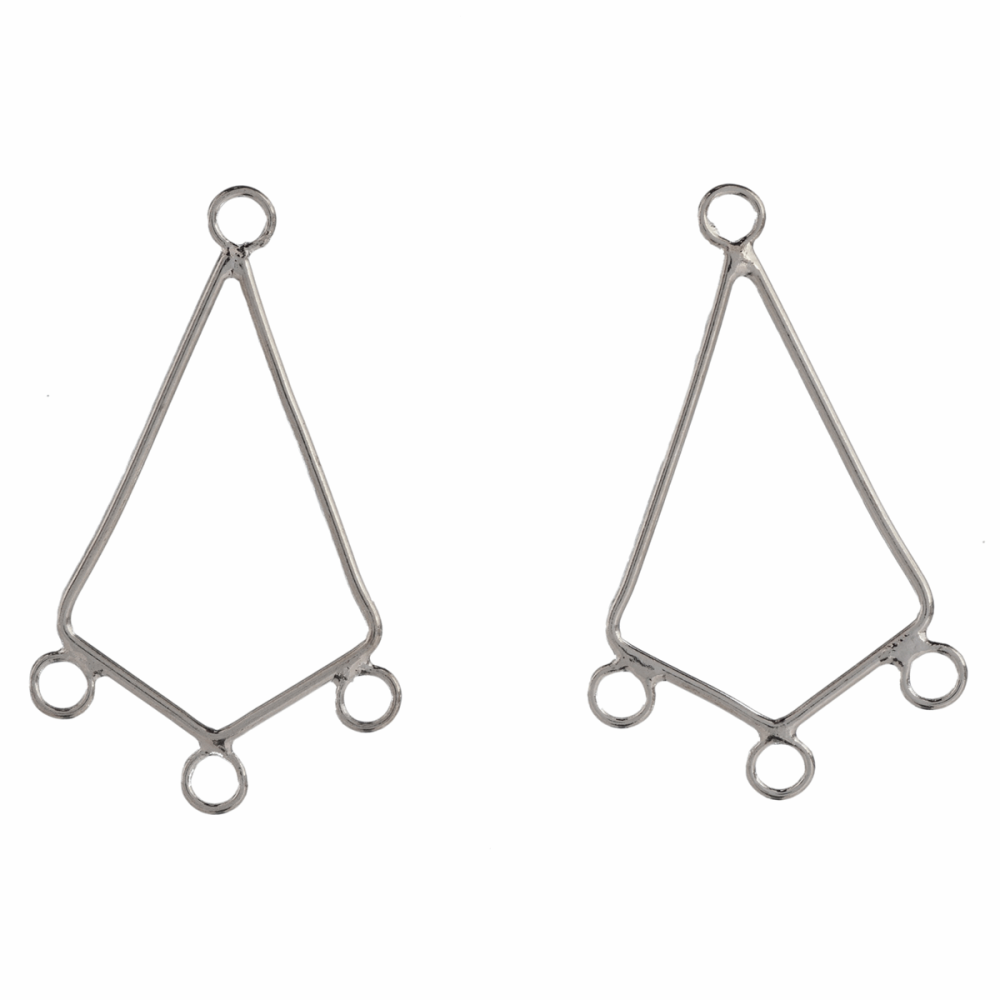 Earrings - Diamond with Loops - Silver Coloured - Trimits (289/01)