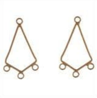 Earrings - Diamond with Loops - Gilt (Trimits)