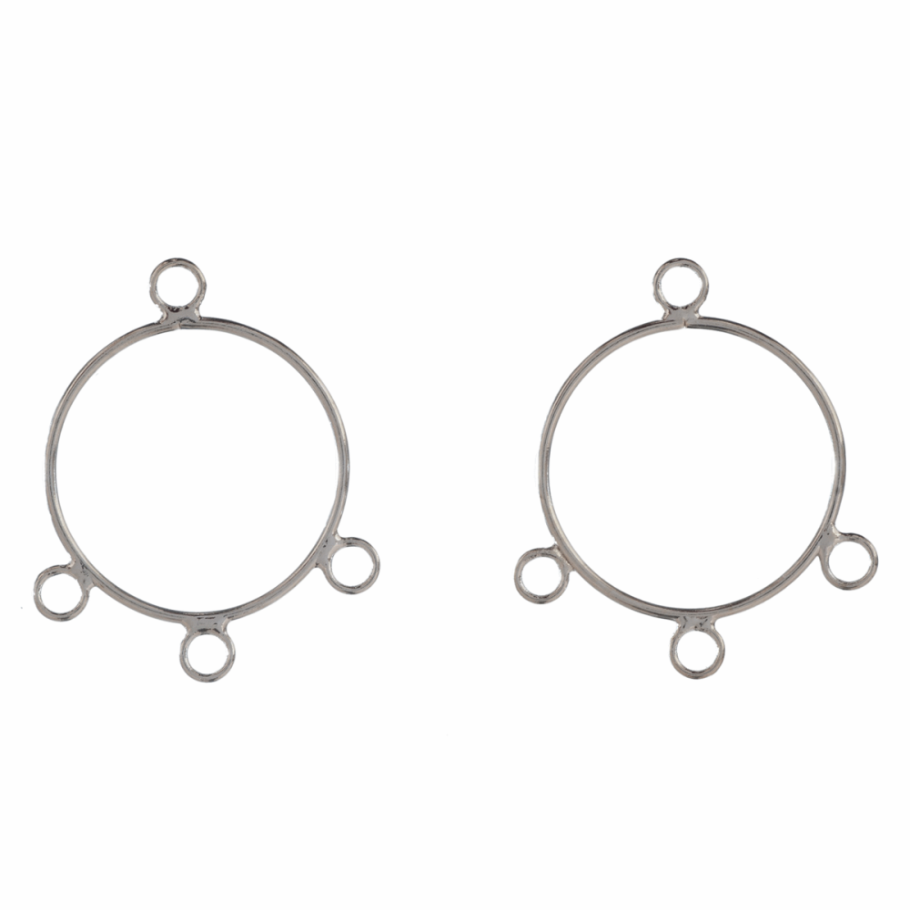 Earrings - Round with Loops - Silver Coloured - Trimits (291/01)