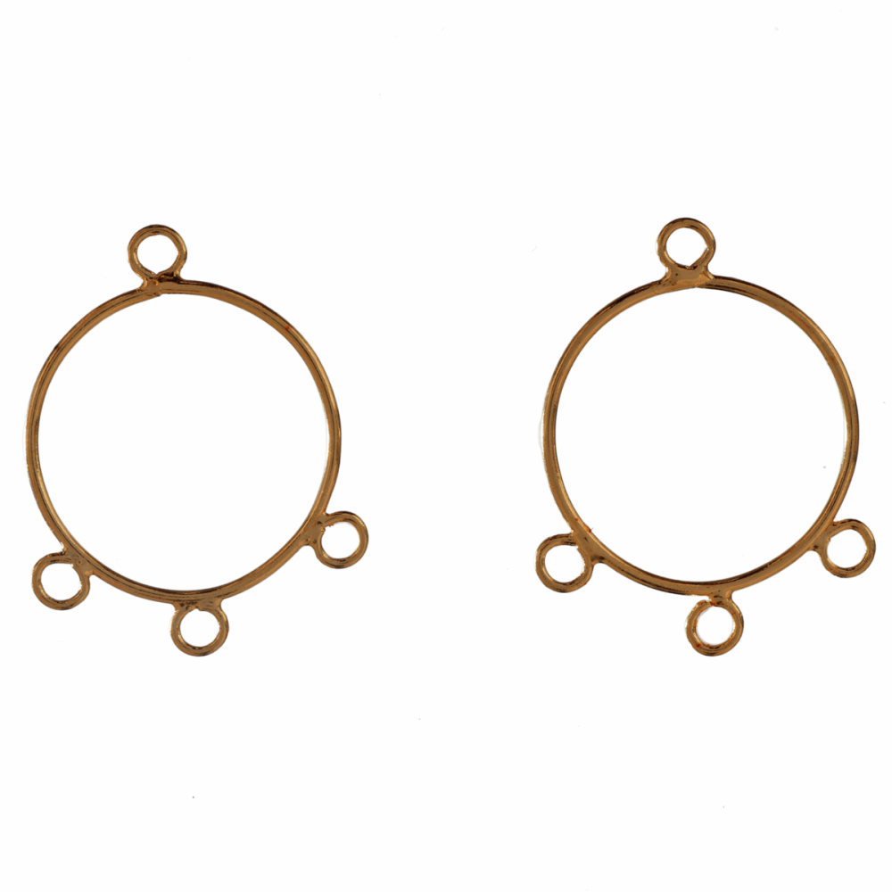 Earrings - Round with Loops - Gilt Coloured - Trimits (291/02)