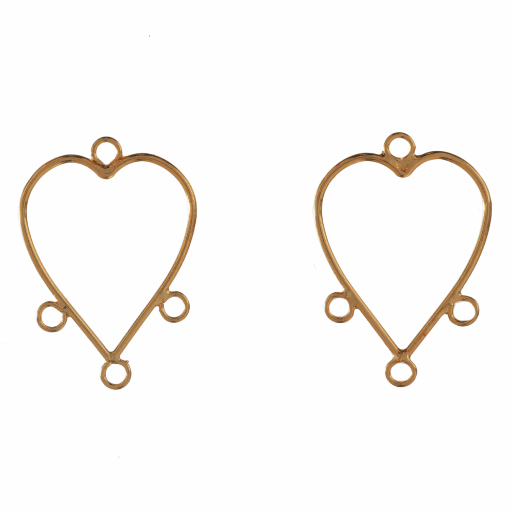 Earrings - Heart with Loops - Gilt Coloured - Trimits (292/02)