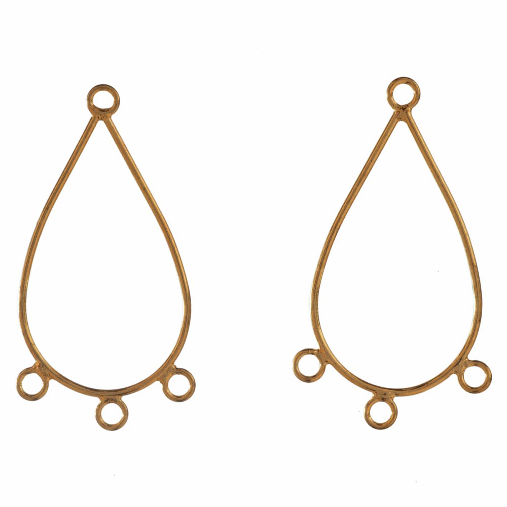 Earrings - Teardrop with Loops - Gilt Coloured - Trimits (293/02)
