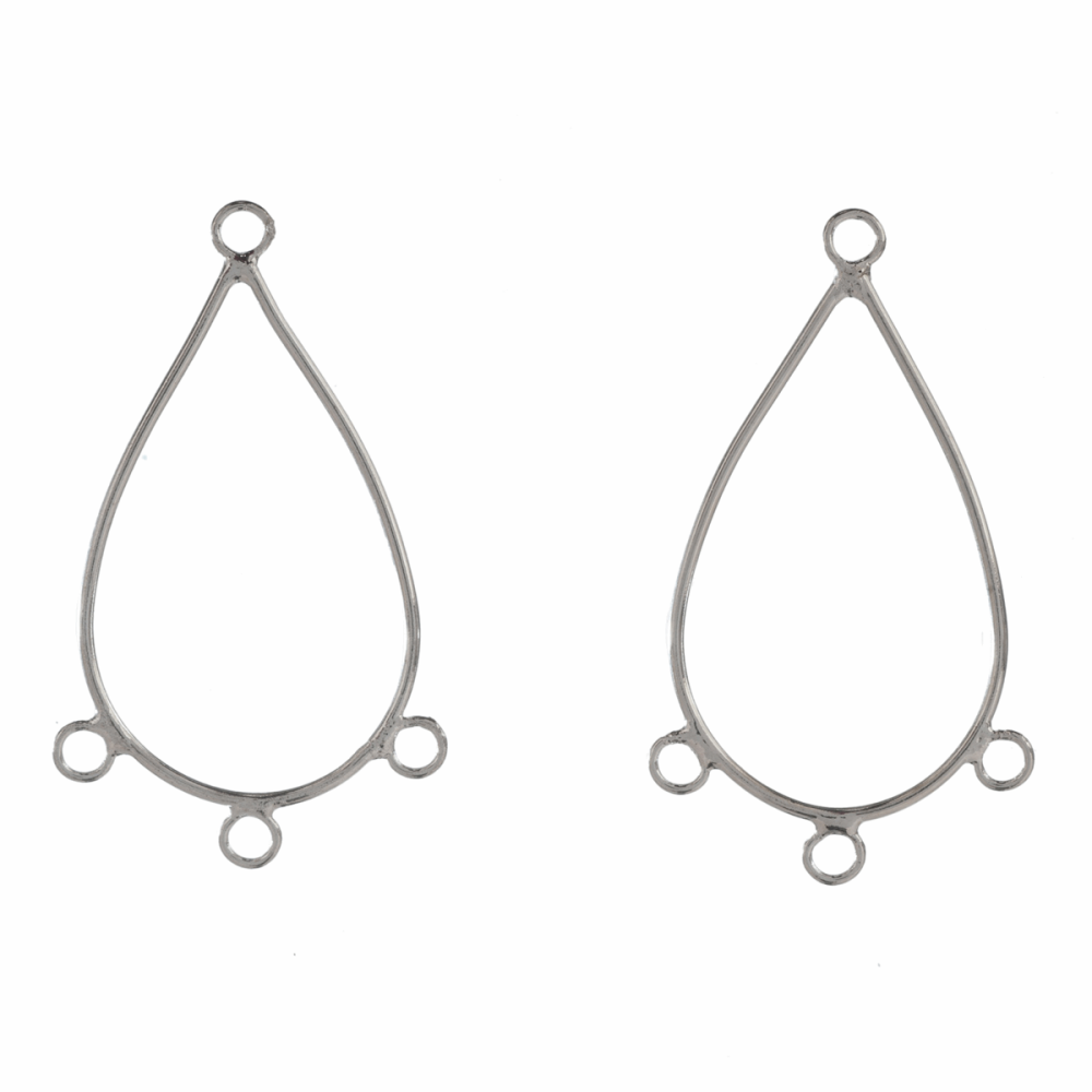 Earrings - Teardrop with Loops - Silver (Trimits)