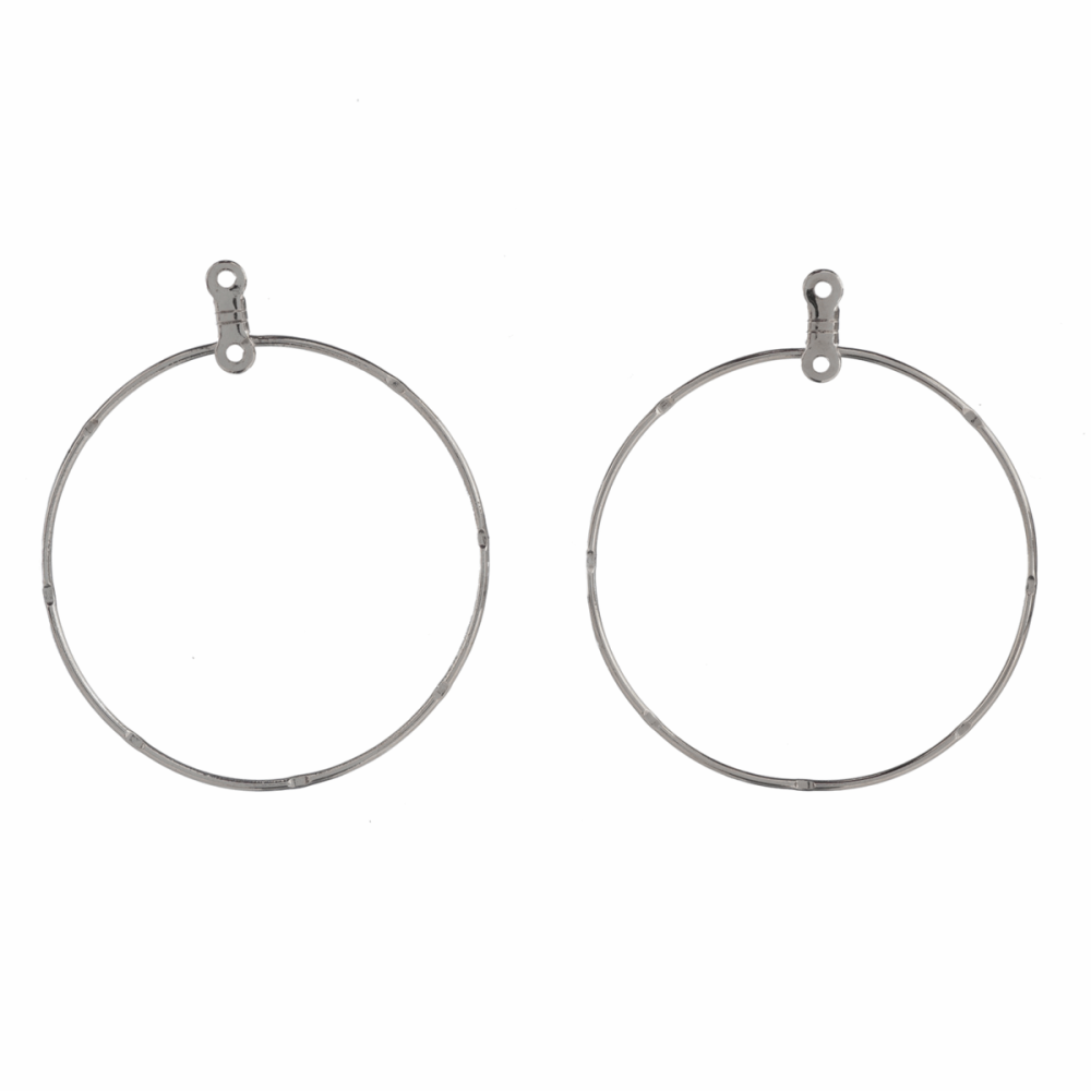 Earrings - Hoop - Silver Coloured - 50mm - Trimits (294/01)
