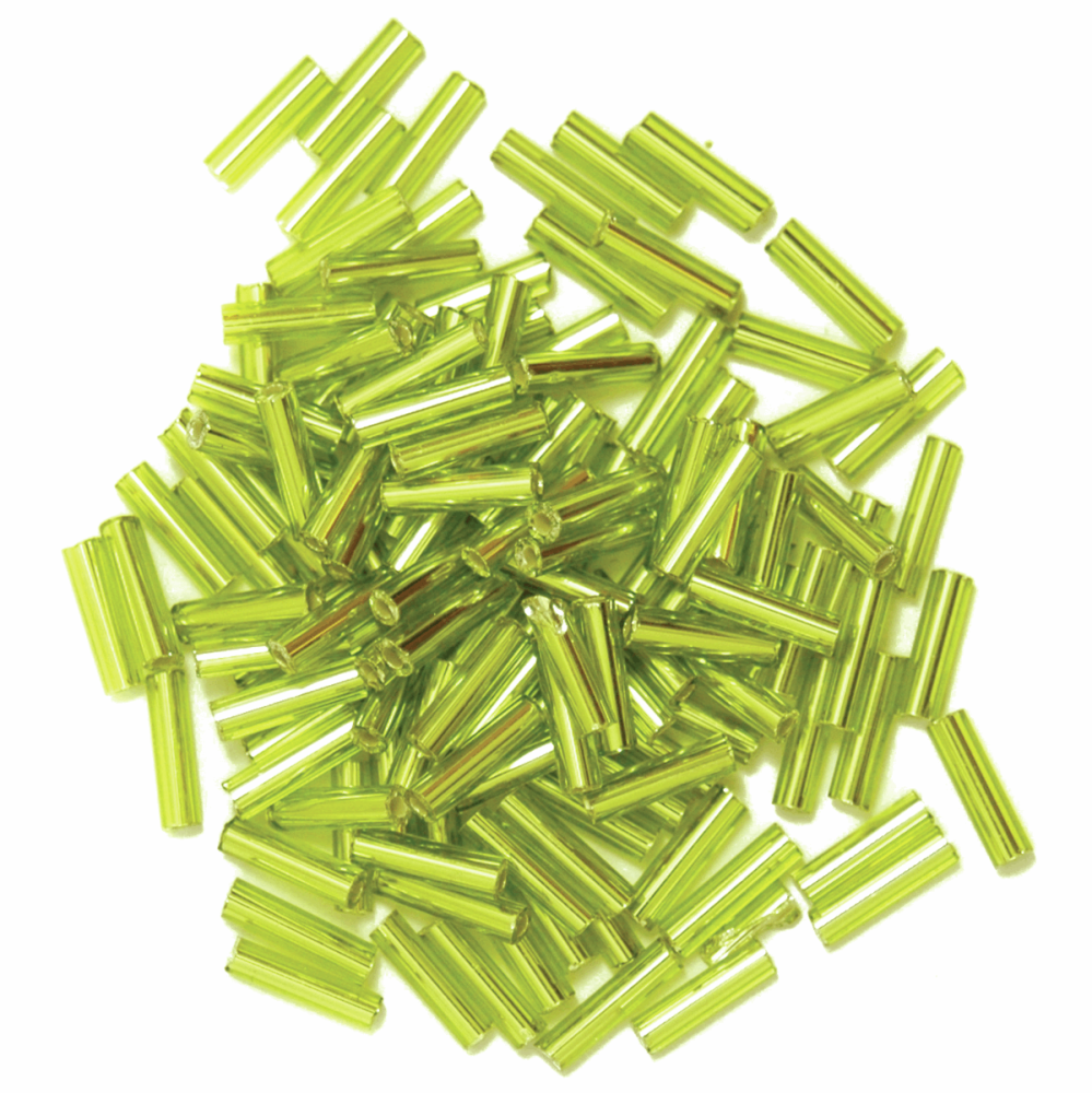 Bugle Beads - 6mm - Lime Green (Trimits)