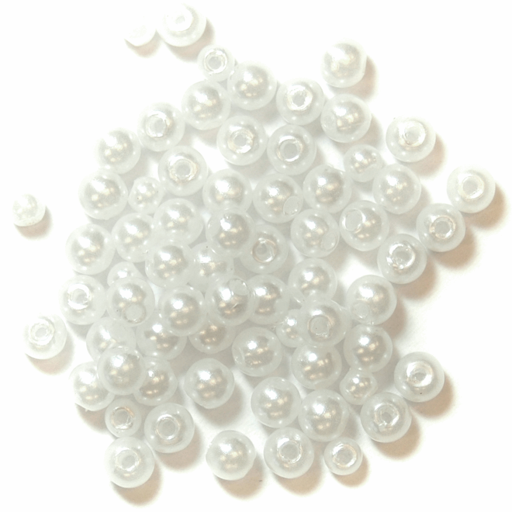 Pearl Beads - 4mm - Pearl - Pack of 86 (approx) - Trimits (204/09)