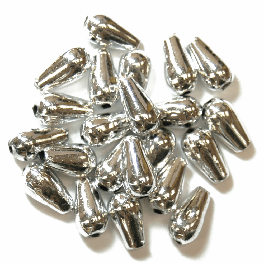 Pearl Beads - Drops - 6mm x 9mm - Silver (Trimits)