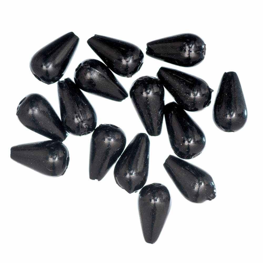 Pearl Beads - Drops - 6mm x 9mm - Black (Trimits)