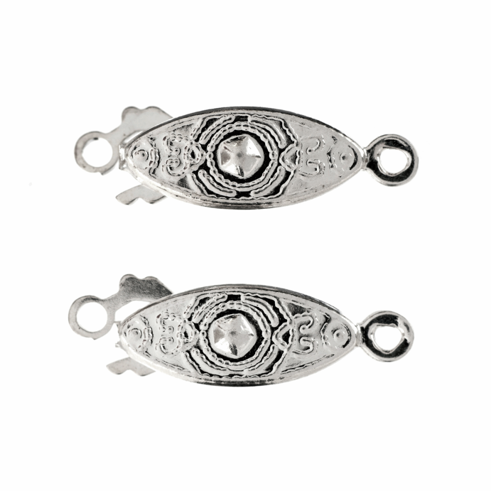 Flat Clasps - Oval - Silver Coloured - Trimits (266/01)