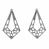 Earrings - Fancy - Diamond Drop - Silver Coloured - Trimits (307/01)